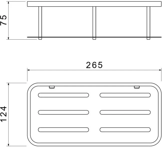 AQ4936MB полка для душа, матовый черный
