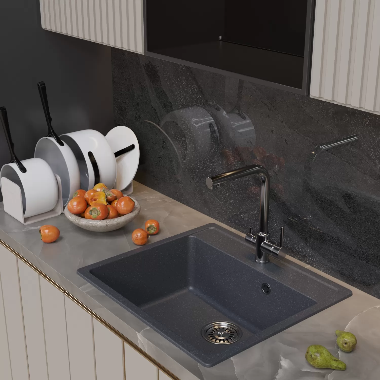 Мойка MIXLINE ML-GM15 антрацит (343)  560*500*180мм NEW (551921)