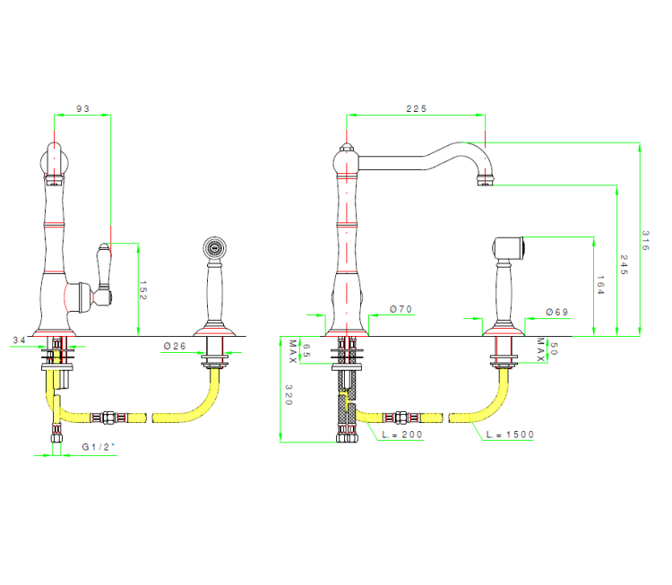 Смеситель для раковины Nicolazzi El Capitan, Brushed Chrome (3450WS CB 75C)
