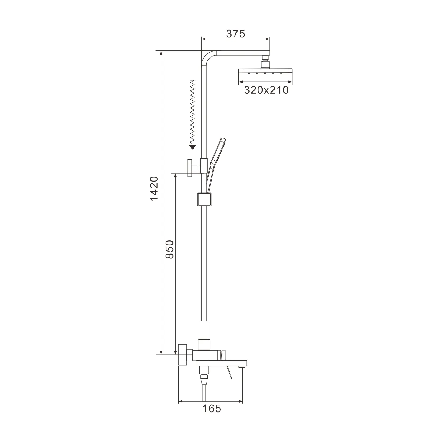 Душевая система Shevanik S4636, хром