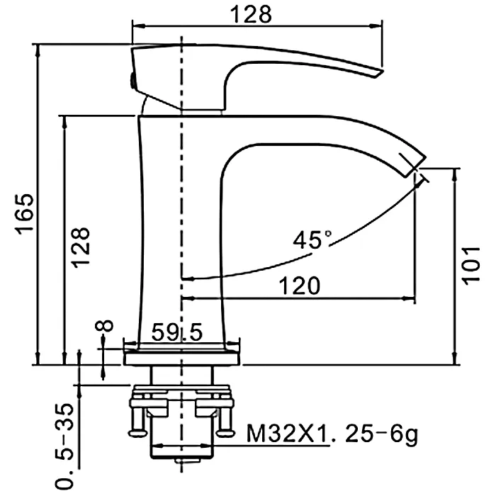 Смеситель для раковины Gappo G1007-3, золото