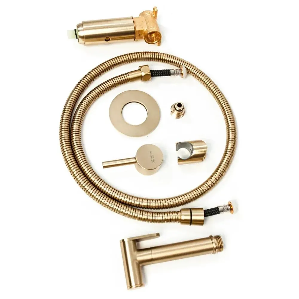 Гигиенический душ со смесителем встраиваемый Hansberge H3099MG, матовое золото