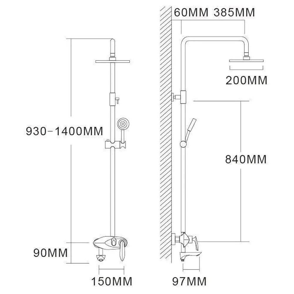 Душевая система Grocenberg GB7001WC, белый/хром