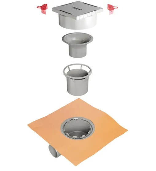 Точечный слив воды 10х10 см Huppe Master S матовый