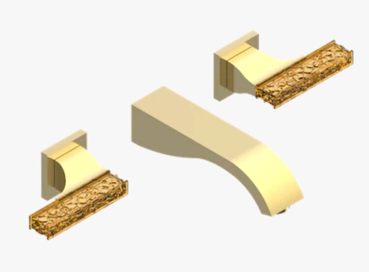 Смеситель для раковины THG Ginkgo, PVD золотистый цвет (U5E H52 40GB)