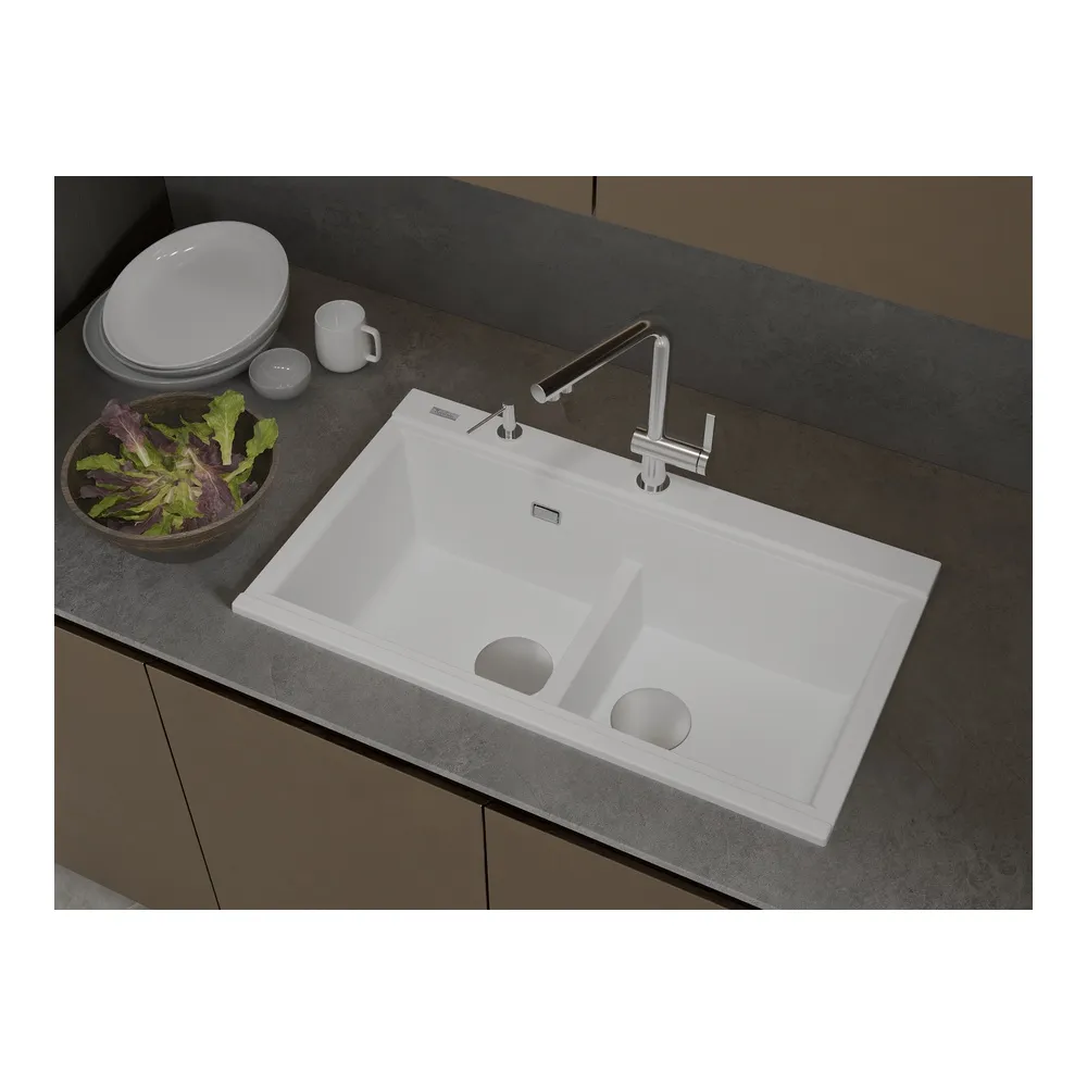 Кухонная мойка Rivelato FONDE FN-8638-2, белый