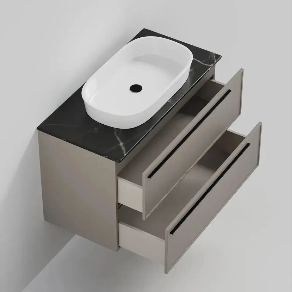 Тумба под раковину подвесная La Fenice Elba TWIN FNC-01-ELB-C-80-2, бежевая