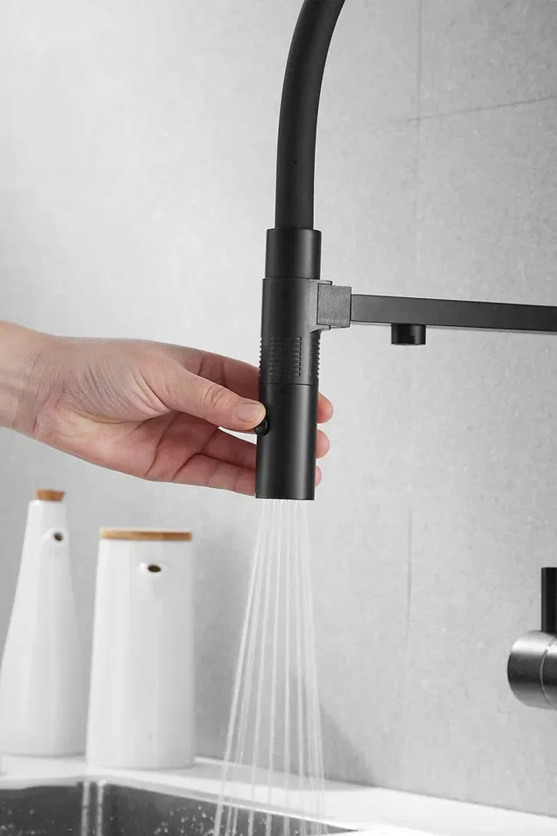 Смеситель для кухни Rose R958H, черный