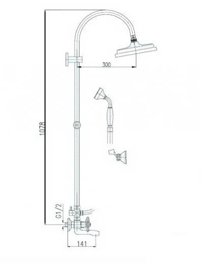 Душевая система Rav Slezak Morava MK154.5/3