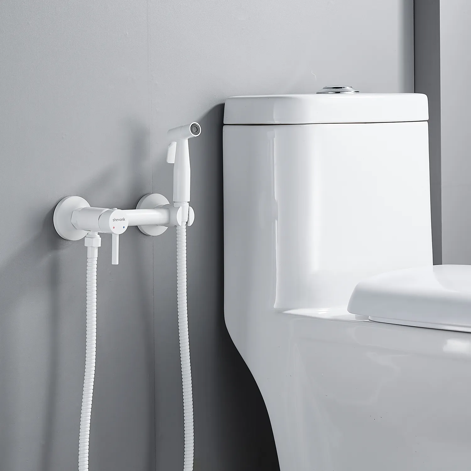 Гигиенический душ со смесителем Shevanik S107C, белый