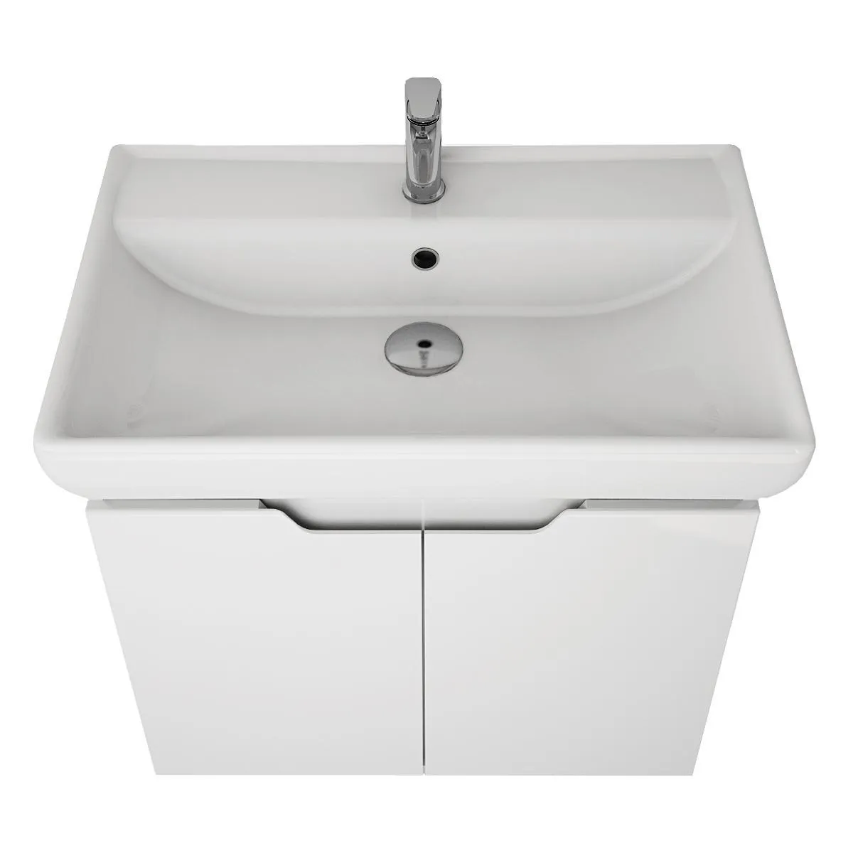 Тумба с раковиной подвесная Dreja Q(D) 70 см, белый