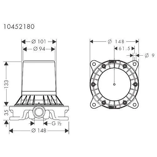 76445700S Set HG Finoris напольный смеситель для ванны (76445700+10452180), матовый белый