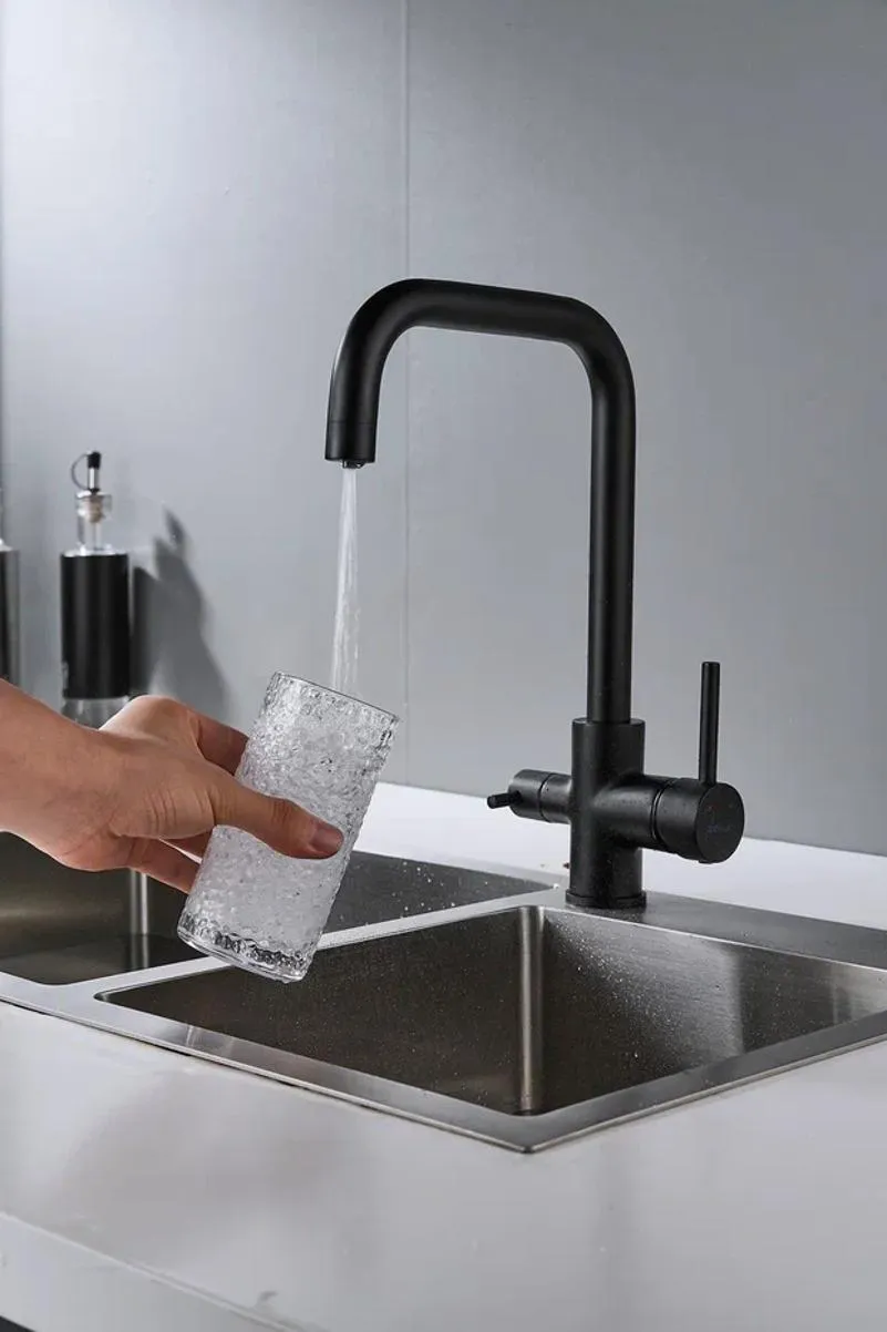 Смеситель для кухни с подключением фильтра Shevanik S228H, черный