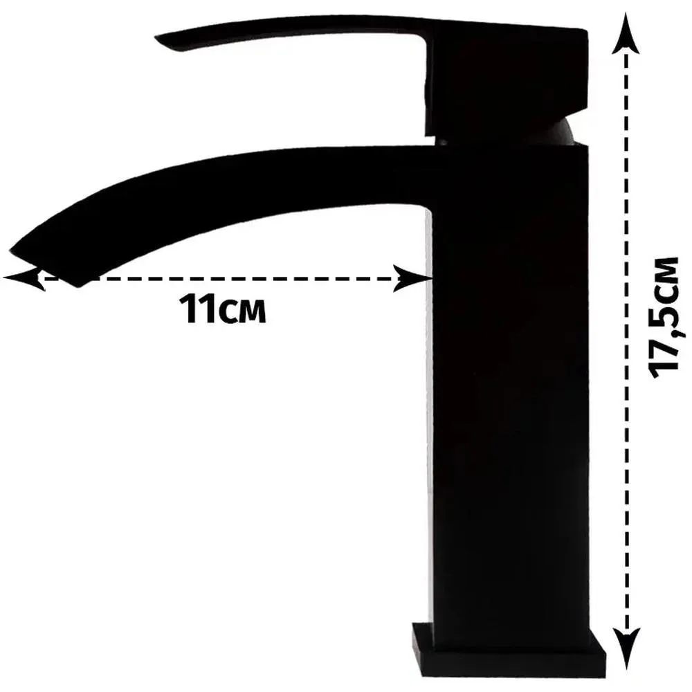 Смеситель для раковины Hansberge H1077BL, черный