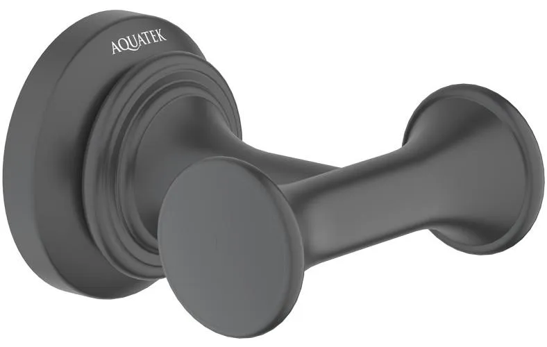 Крючок двойной AQUATEK КЛАССИК, матовый черный AQ4502MB