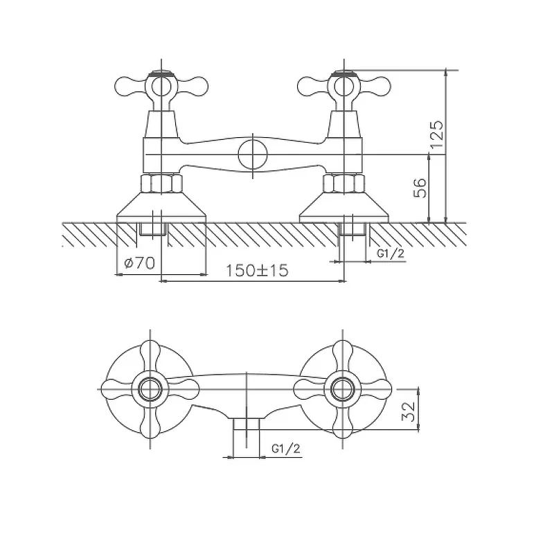 Смеситель для душа Cron CN2008, хром