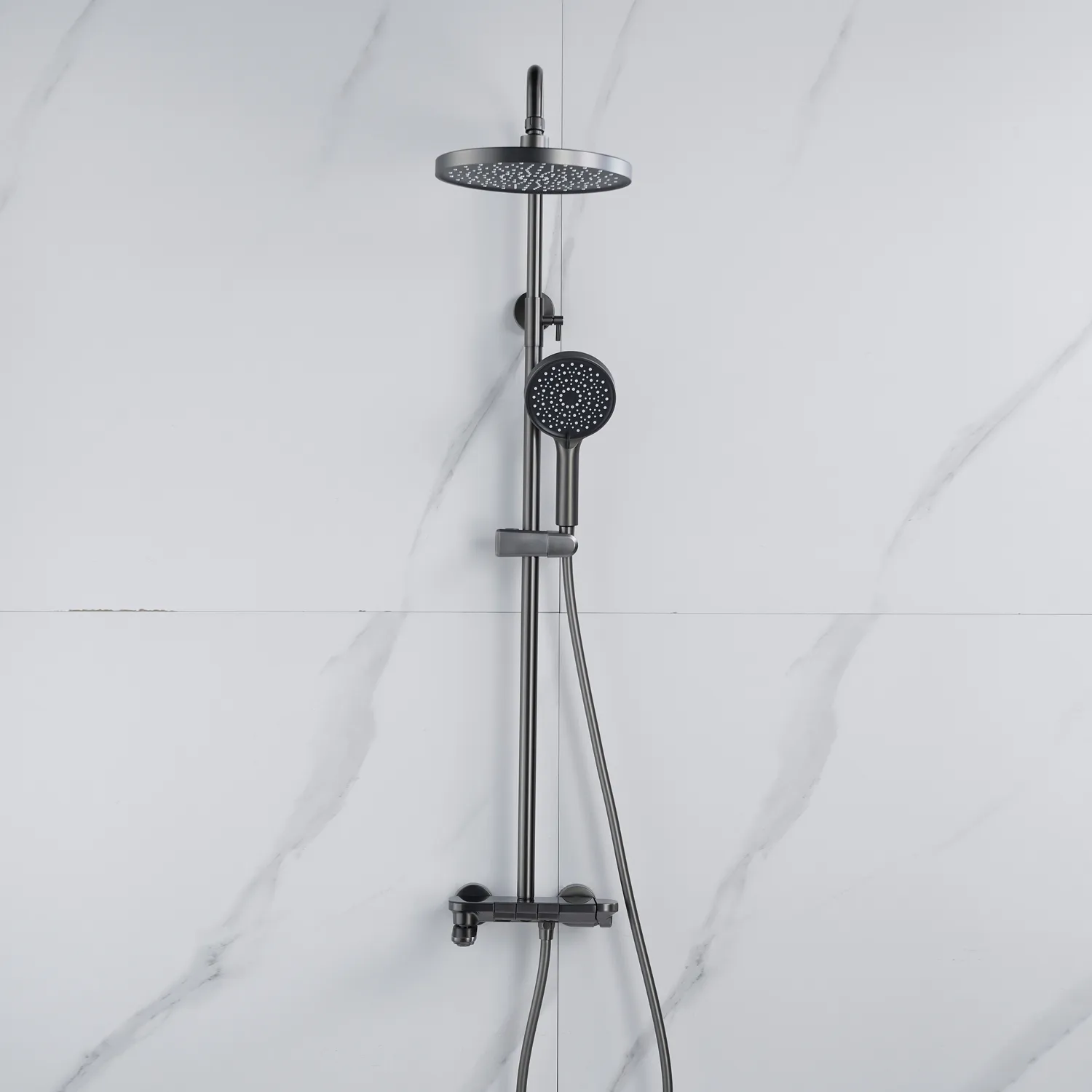 Душевая система Shevanik S4726T, оружейная сталь