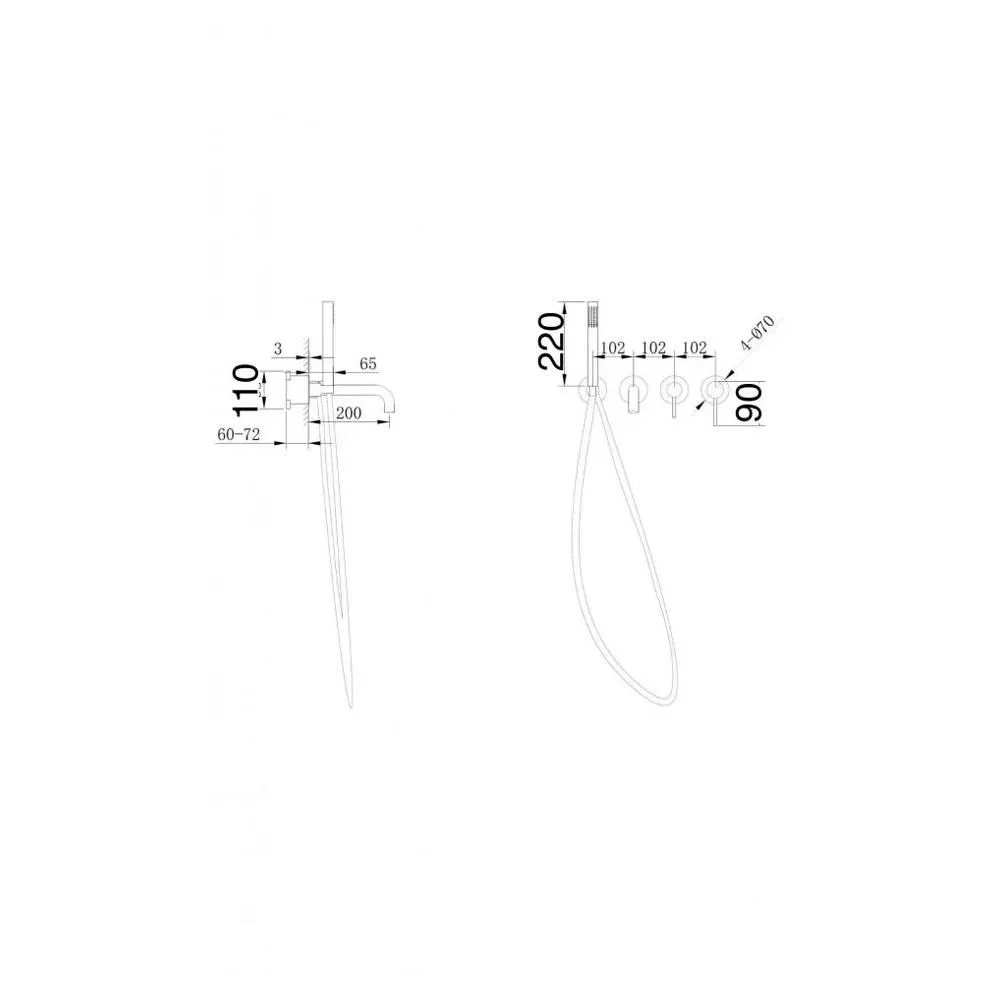 Смеситель для ванны встраиваемый Grocenberg GB5070GO, золото