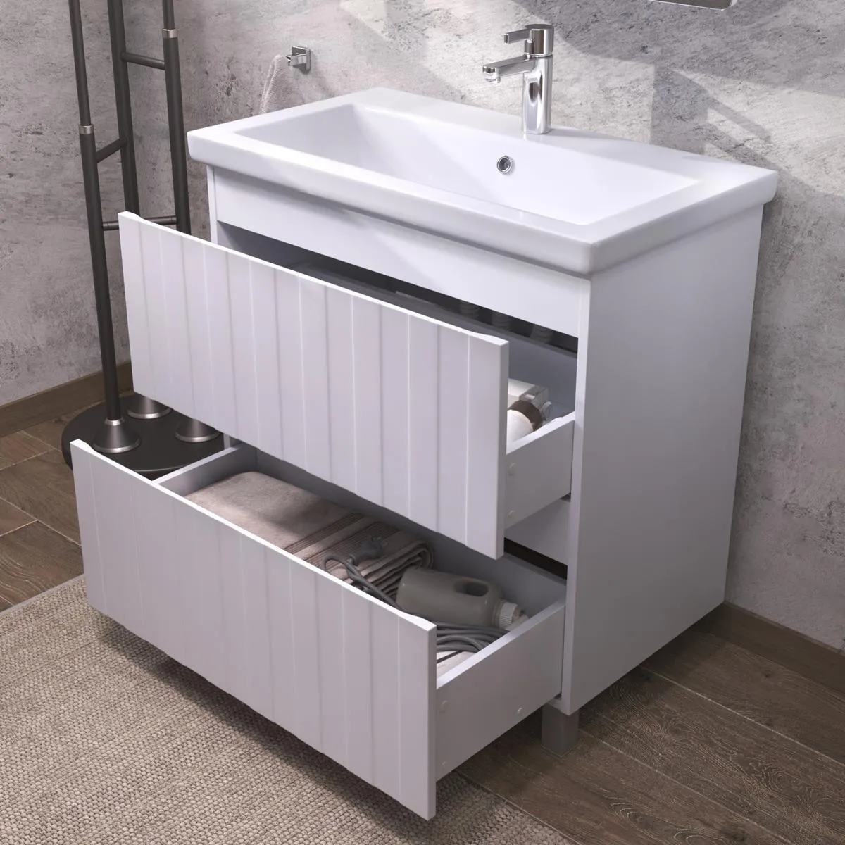 Тумба с раковиной напольная VIGO Finlay tn.FIN.COM.80.2Y, 80 см