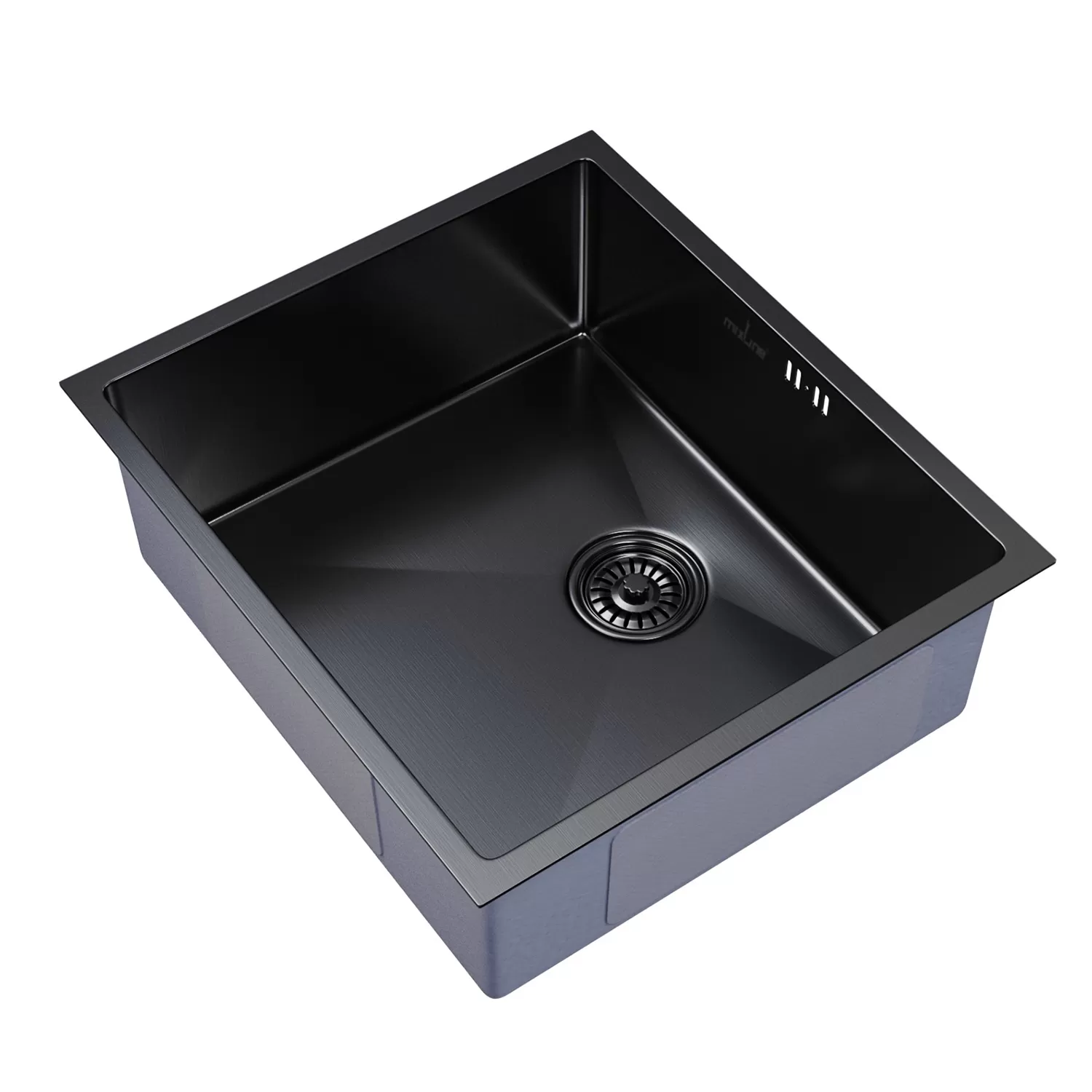 Мойка подст.монтаж 50х44 (3,0) вып 3 1/2  MIXLINE PRO 20см с сифоном (черный графит) (548569)