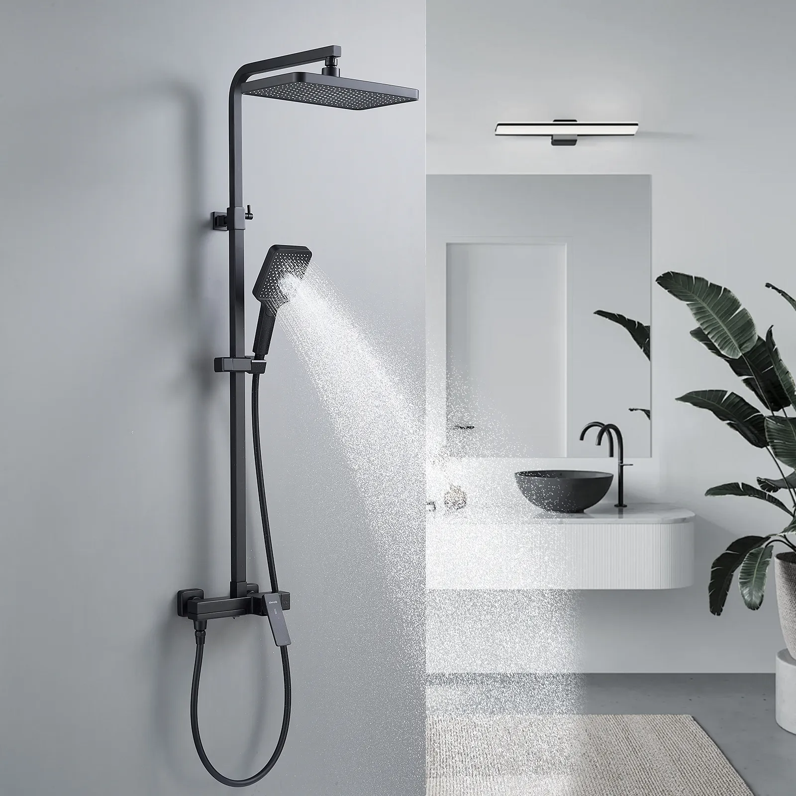 Душевая система Shevanik S4636H, черный