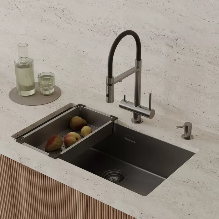 Коландер IDDIS Kitchen Line нержавеющая сталь, графит 426*231 (KOL23GMi59)