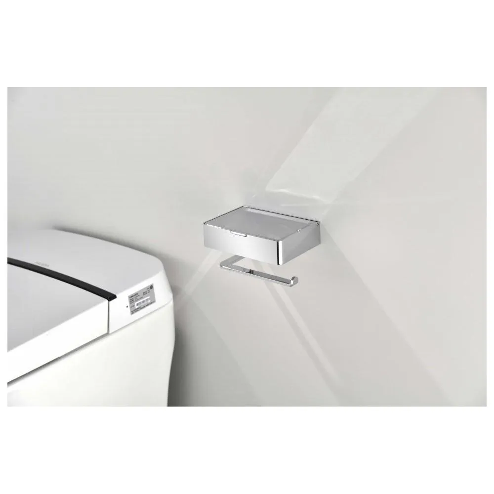 Держатель для туалетной бумаги с полочкой Grocenberg AC0050BG, графит