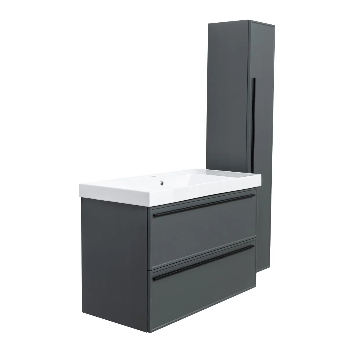 Тумба под раковину подвесная La Fenice Elba TWIN FNC-01-ELB-G-100-2, серо-зеленая