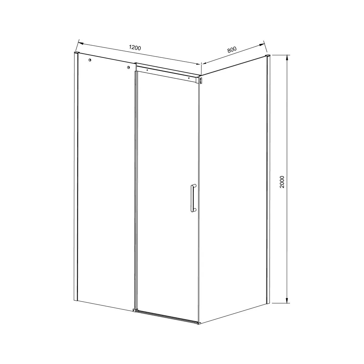 Душевой уголок Vincea Dice (VSR-4D8012CLB) 1200х800 мм, черный, стекло прозрачное