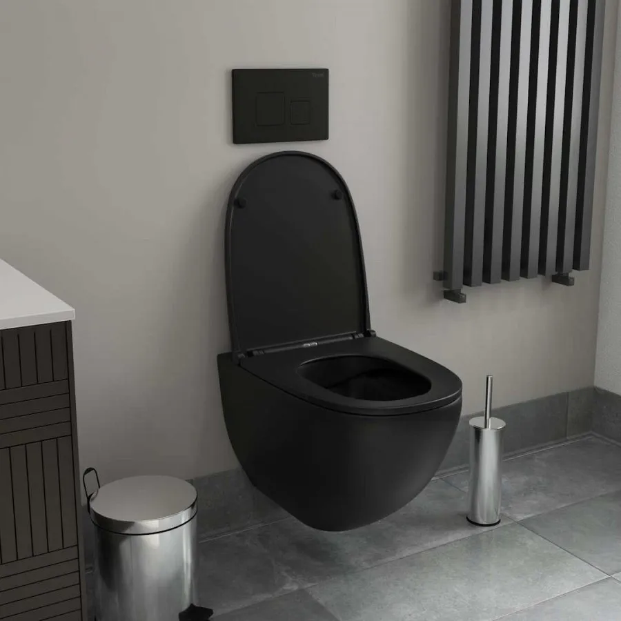 Унитаз подвесной Maretti Elena безободковый с микролифтом, EA10PBM61-560, черный