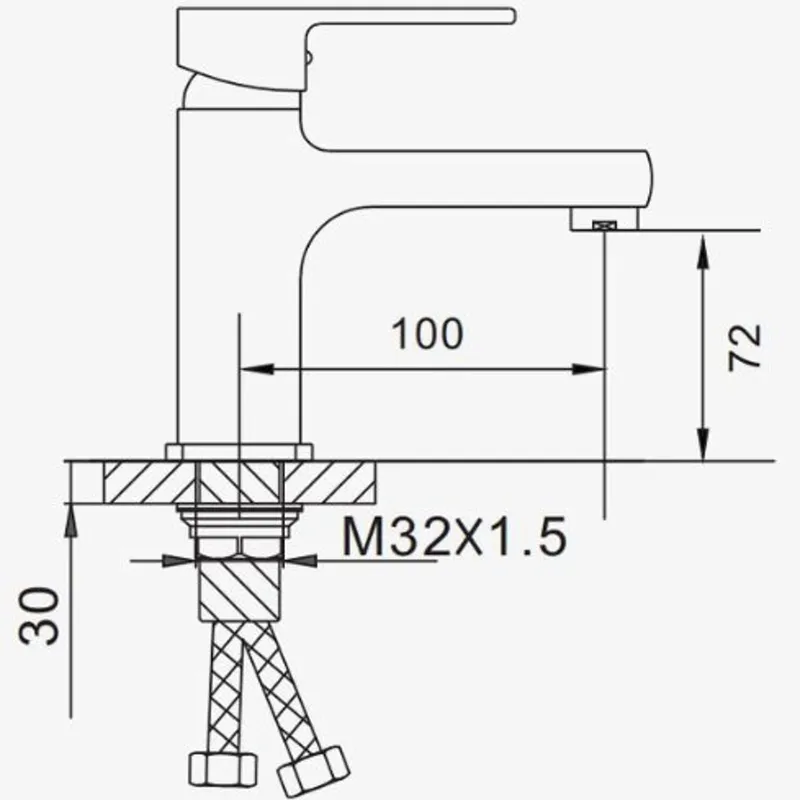 Смеситель для раковины D-Lin D110366-C, белый