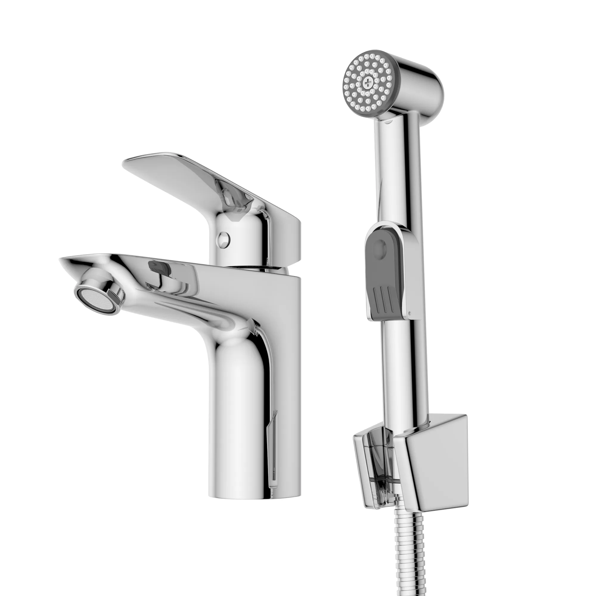 Смеситель для раковины с гигиеническим душем BelBagno Due, хром (DUE-LVM/HGN-CRM-W0)