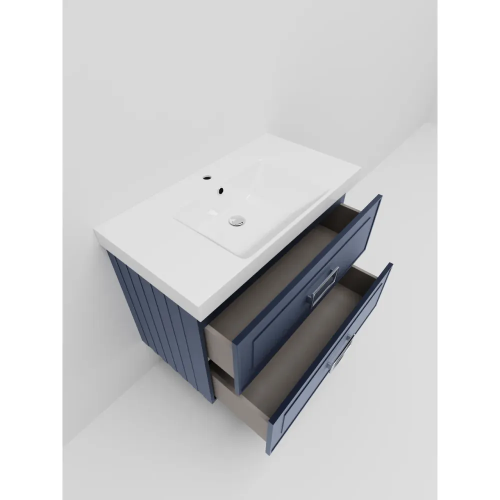 Тумба под раковину подвесная La Fenice Cubo TWIN FNC-01-CUB-BG-80-2, синяя