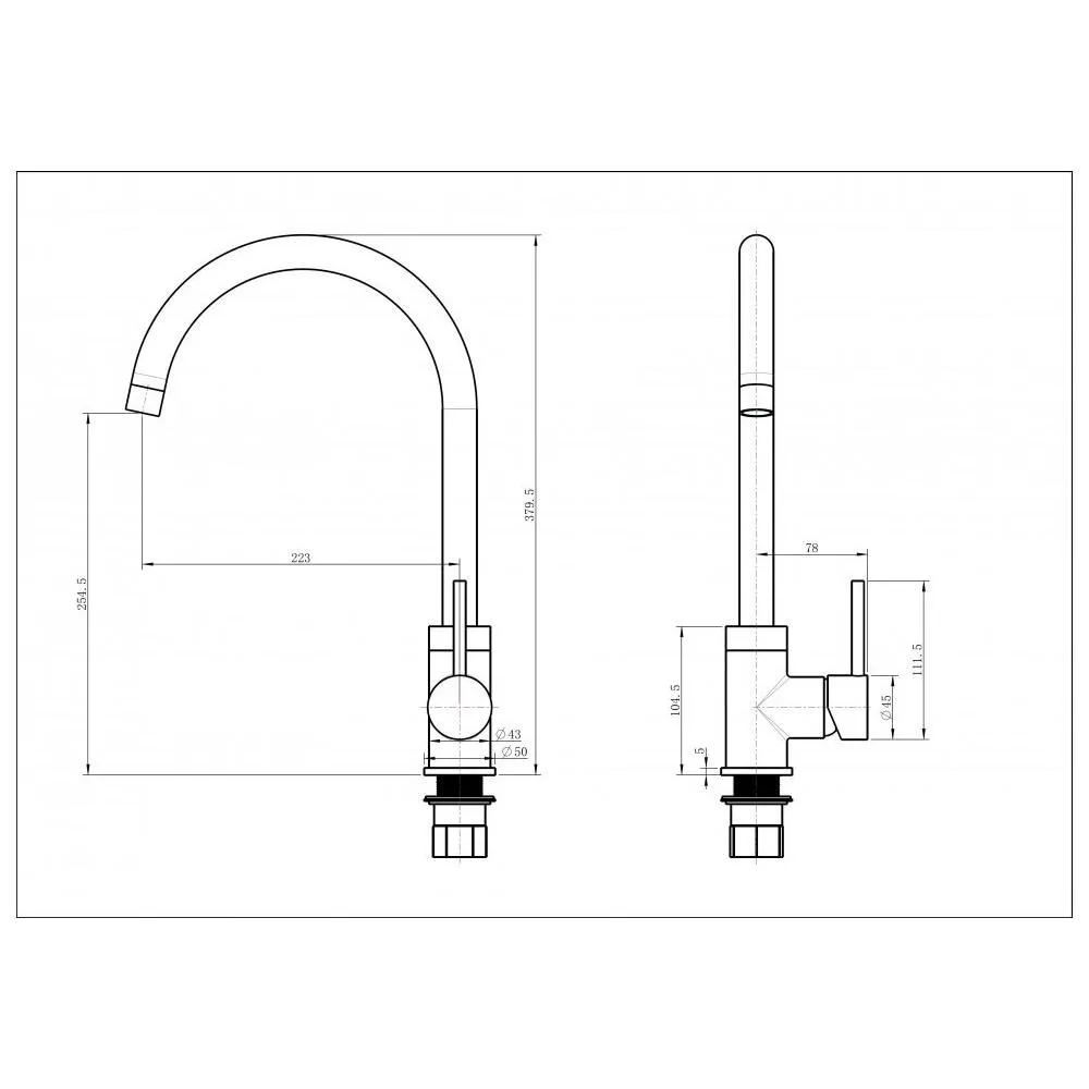 Смеситель для кухни Grocenberg GB40040CR, хром