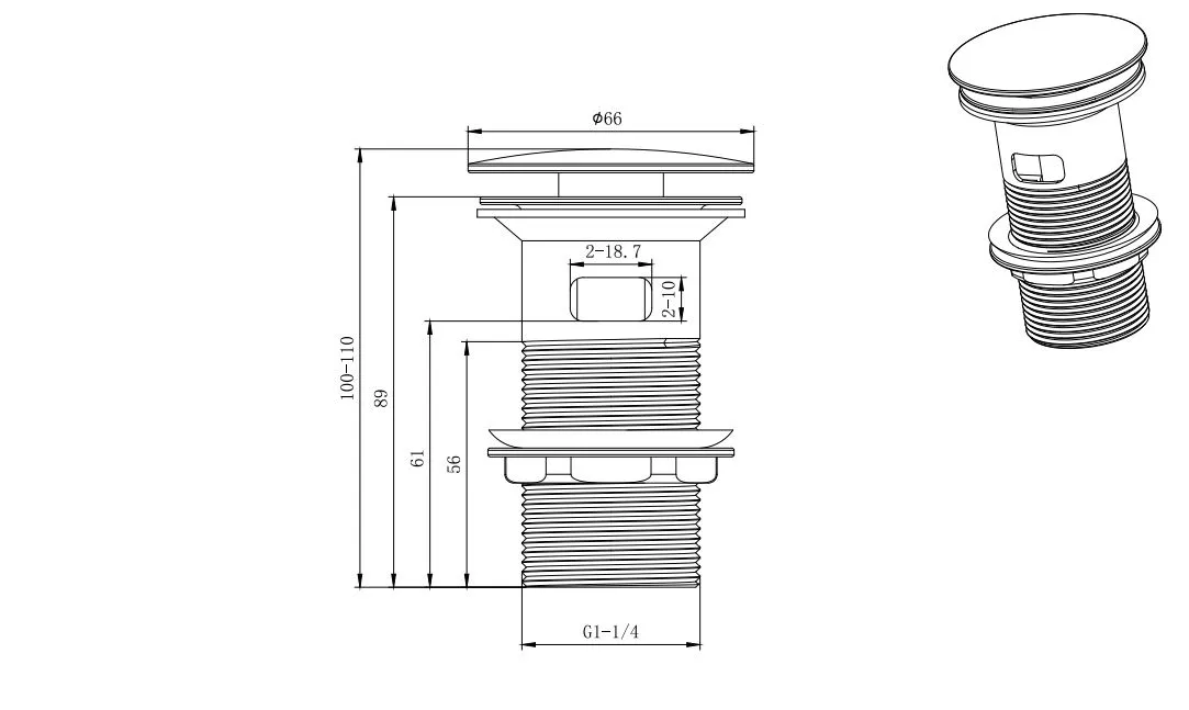 Сливной набор для раковины AQUATEK AQ6001MB, матовый черный
