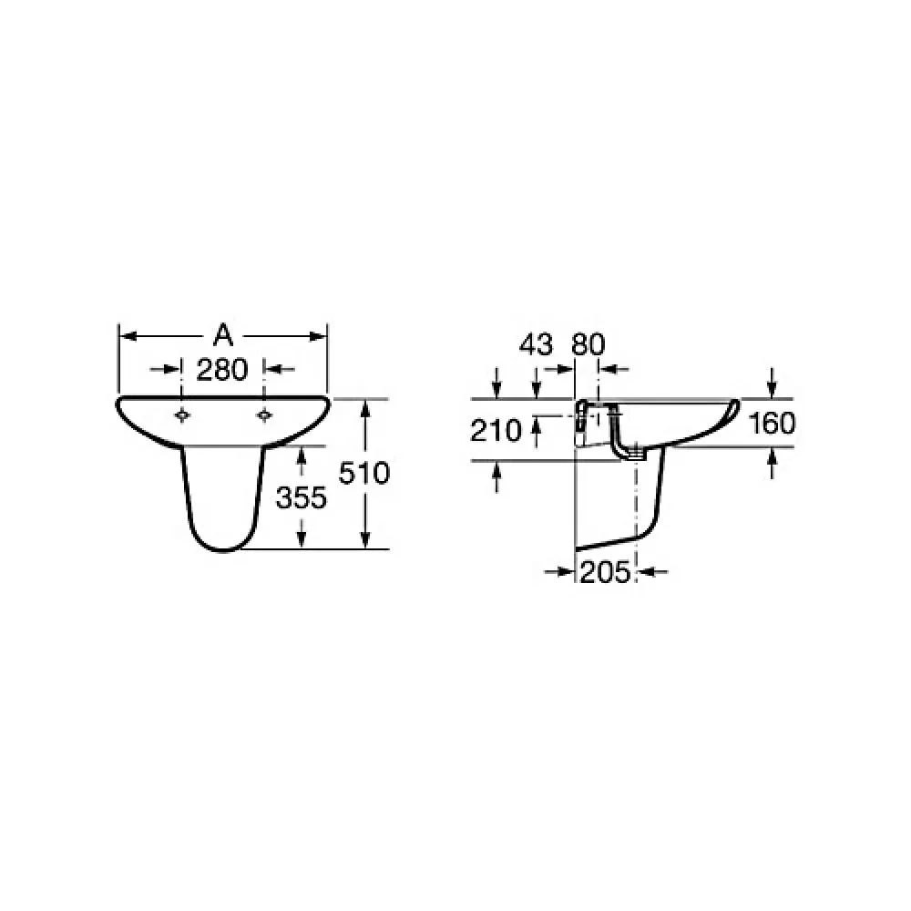 Полупьедестал для раковины Roca Meridian 337242000