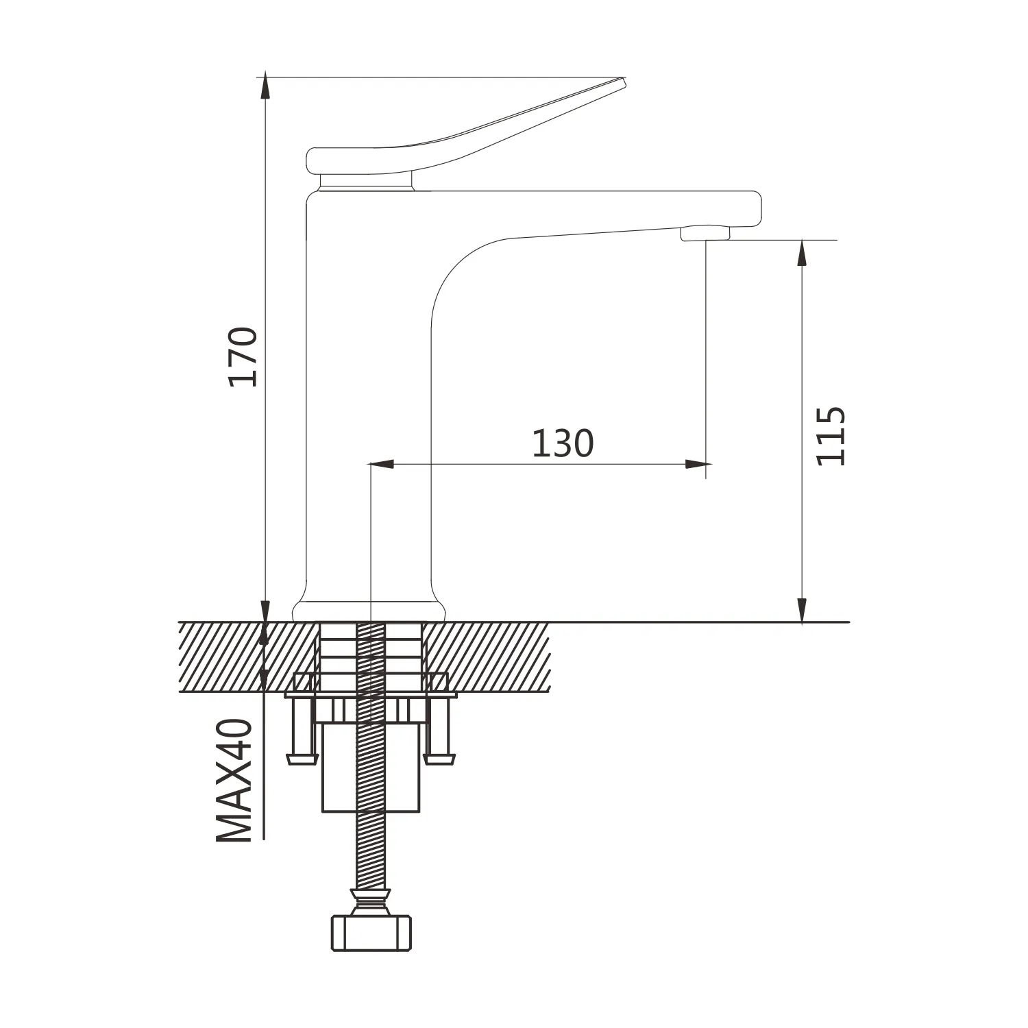 Смеситель для раковины Shevanik S4701H, черный