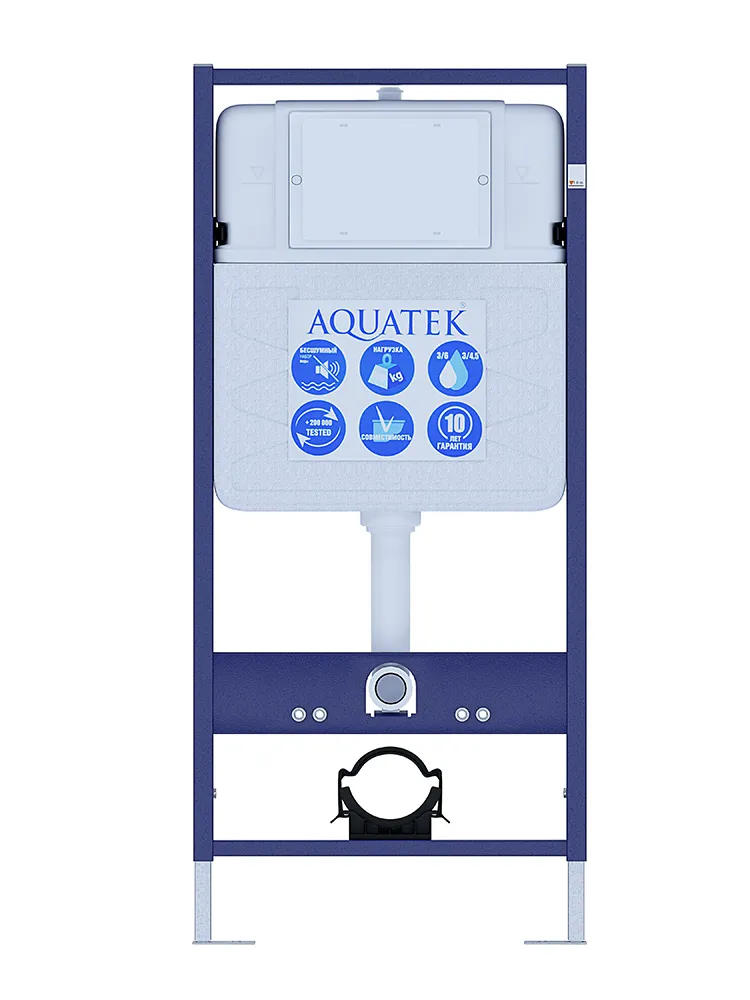 SET AQUATEK ПОЛАРИС (рама AQUATEK Standard INS-0000012+унитаз ПОЛАРИС AQ0700-01 с тонким сиденьем soft-close+ крепеж KKI-0000002 +панель KDI-0000016)