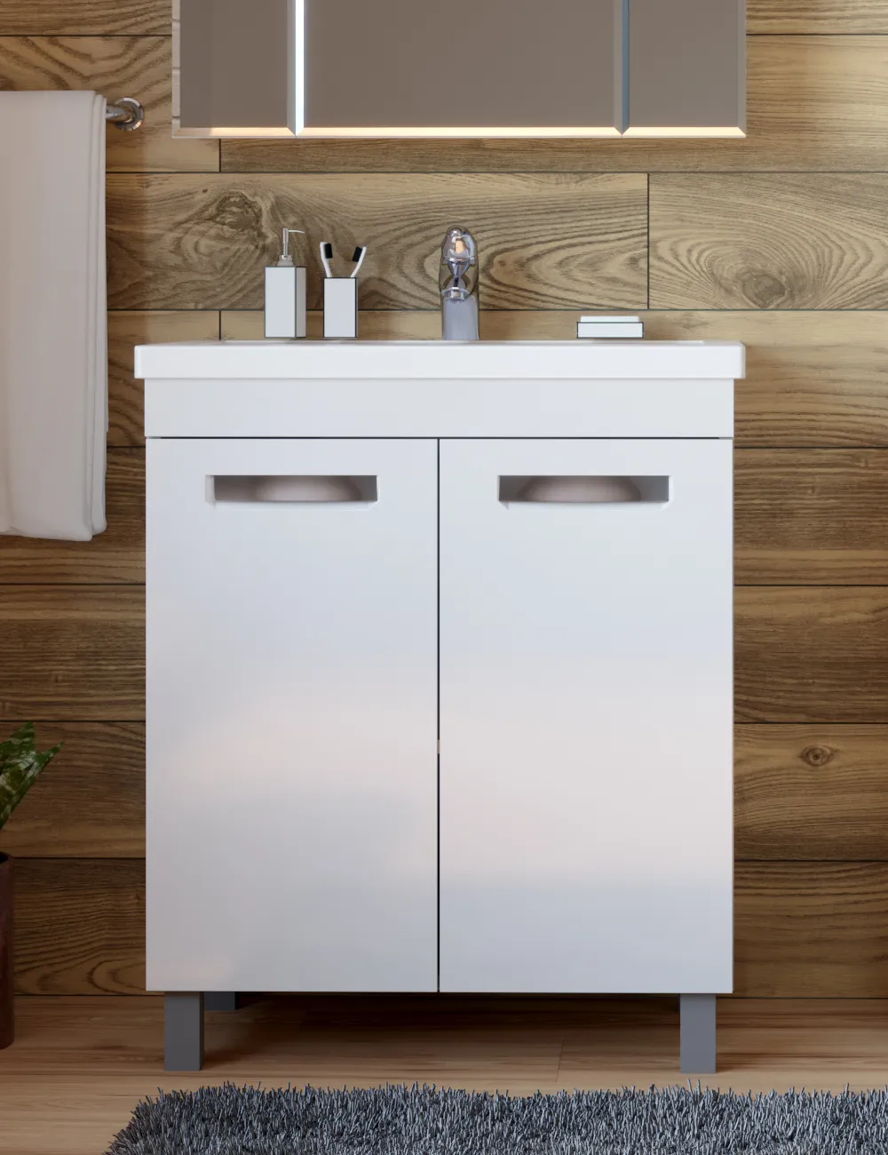 Тумба с раковиной напольная VIGO Plaza tn.PLA.FOS.70.2D, 70 см