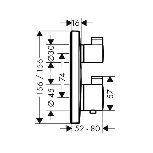 15714140S Set HG Ecostat Square термостатический смеситель для душа (15714140+01800180) шлиф.бронза