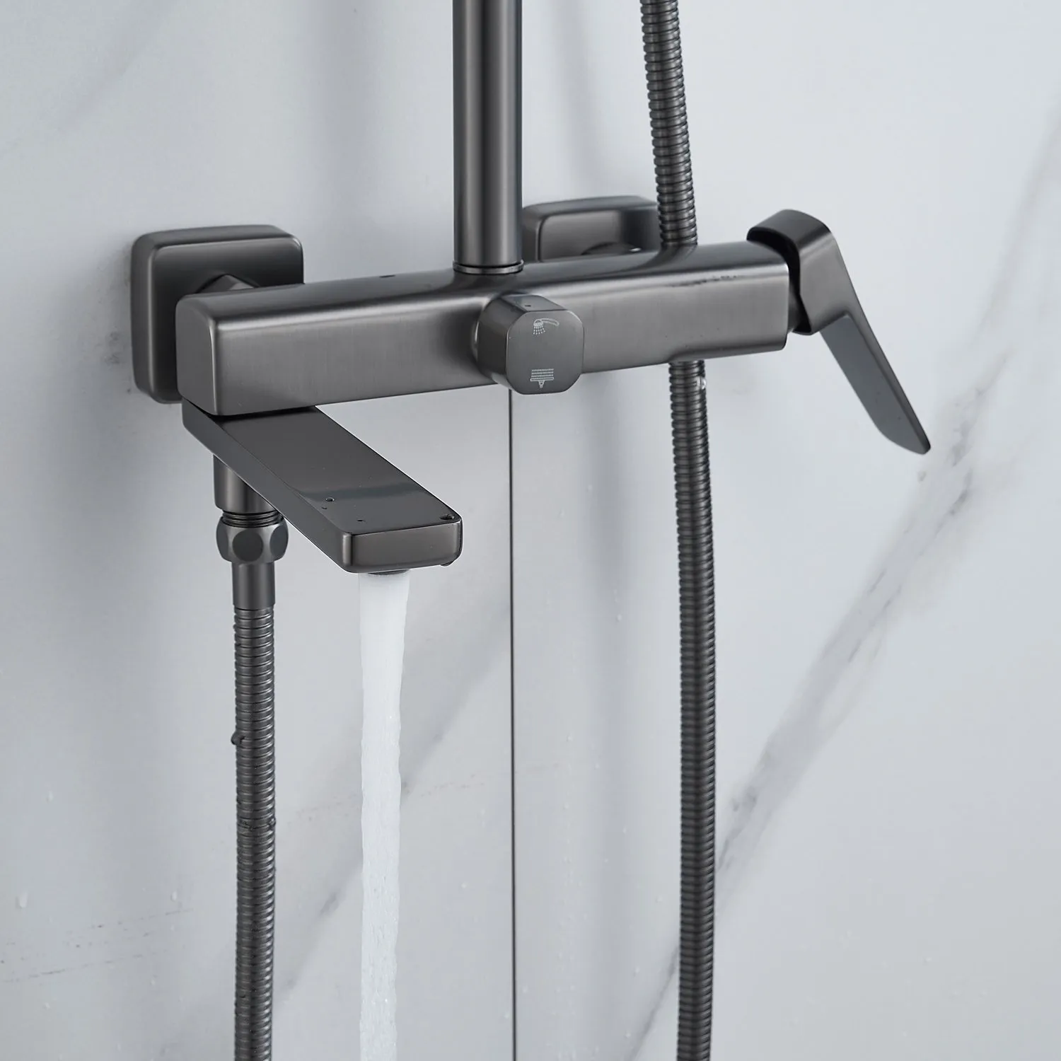 Душевая система Raffine F3699T, оружейная сталь