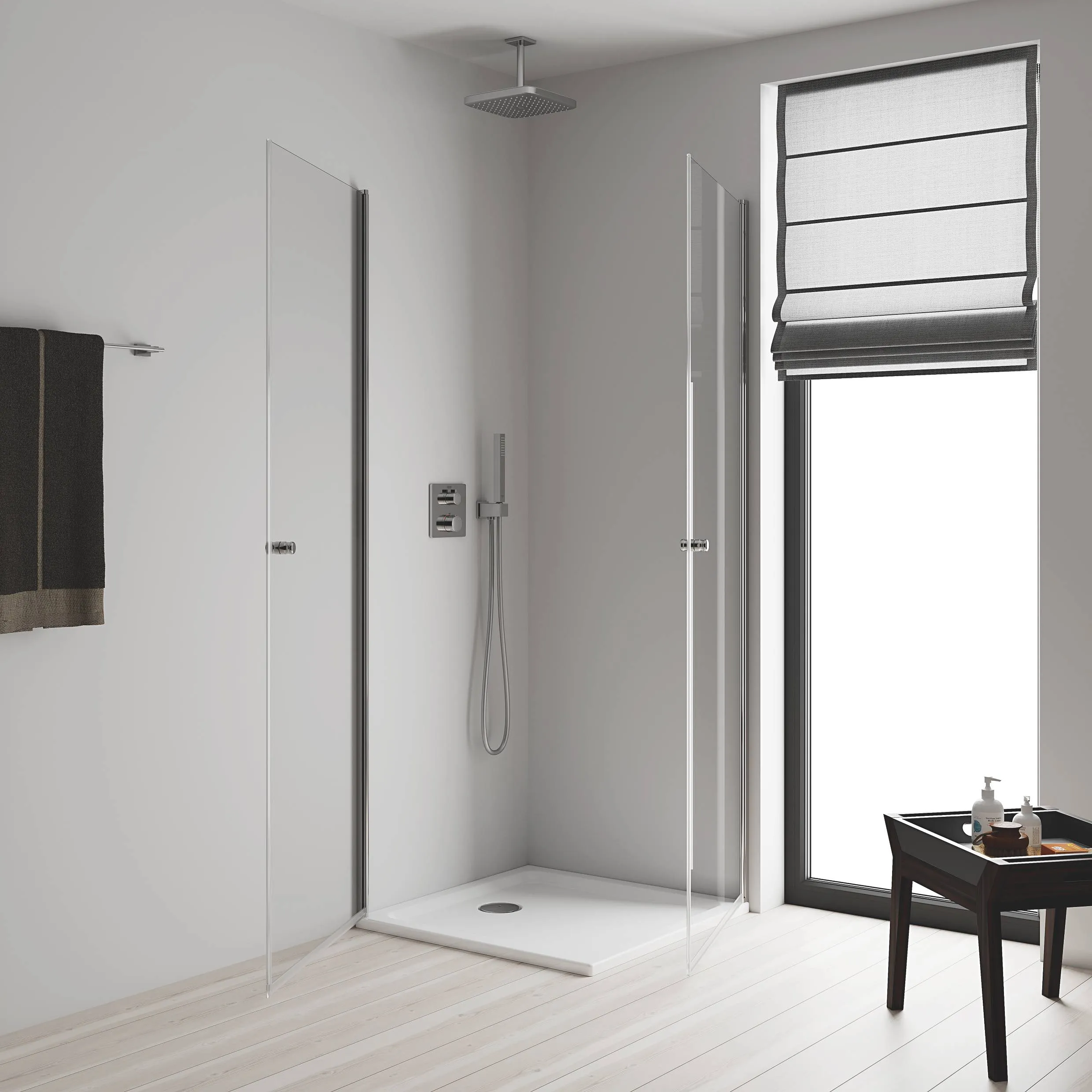 Душ верхний вид струи Grohe Tempesta 250 Cube 1, хром / белый (26688000)