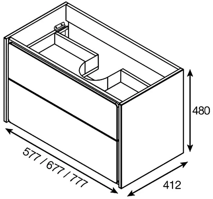 Тумба для ванной Roca Ronda (ZRU9303003) (70 см) белый глянец/бетон