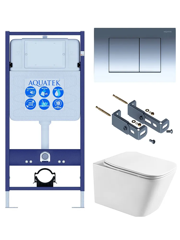 SET ЛИБРА T-010/KKI16 (рама AQUATEK Standard INS-0000012+крепеж KKI-0000016+KDI-0000010+унитаз ЛИБРА AQ1505T-00 с тонким сиденьем soft-close)