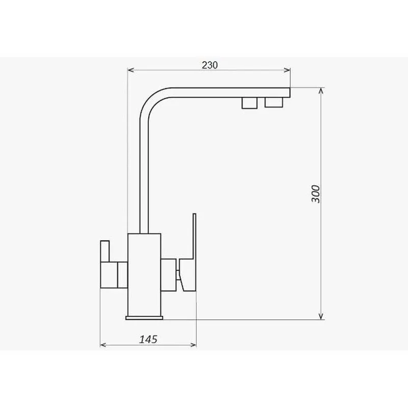 Смеситель для кухни с подключением фильтра для воды D-Lin D159319-A, черный
