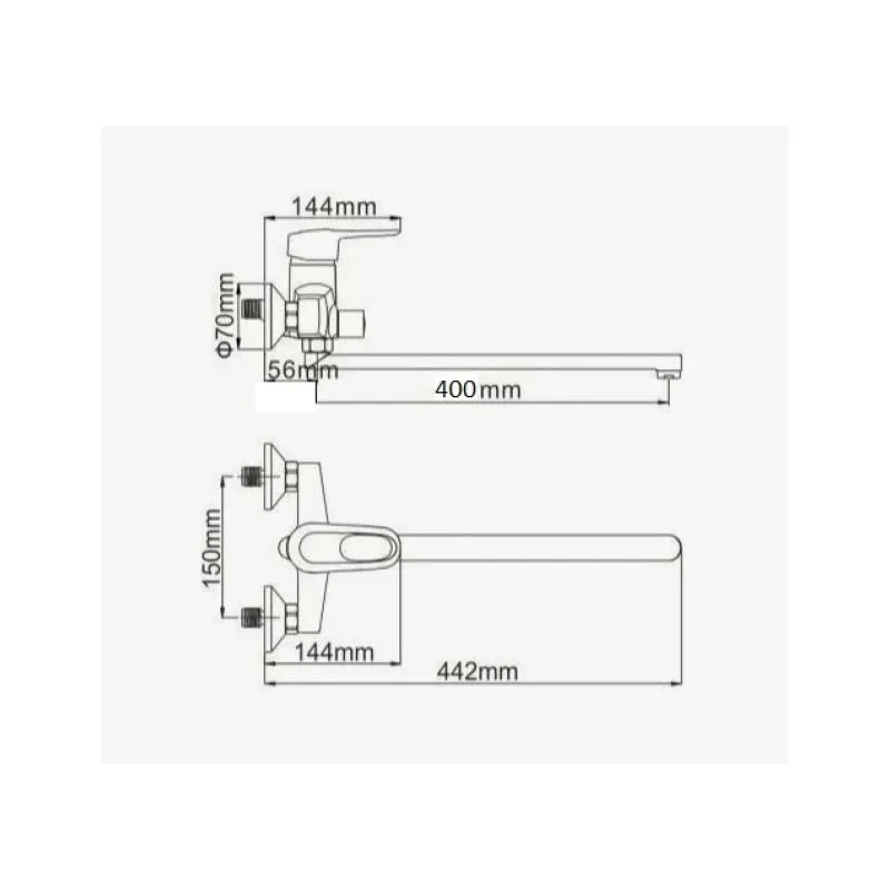 Смеситель для ванны D-Lin D146404-2, хром
