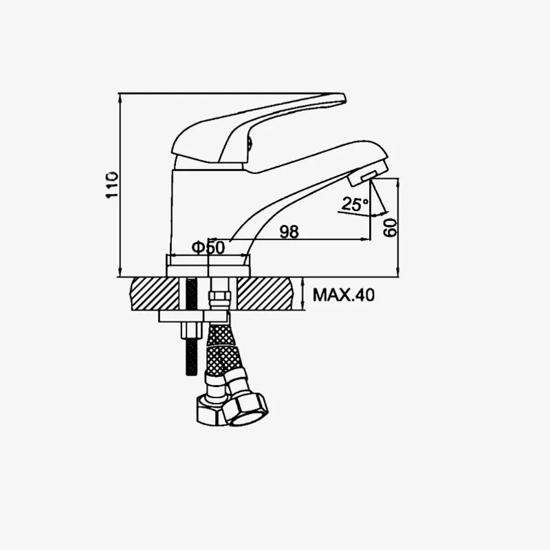 Смеситель для раковины D-Lin D110301, хром