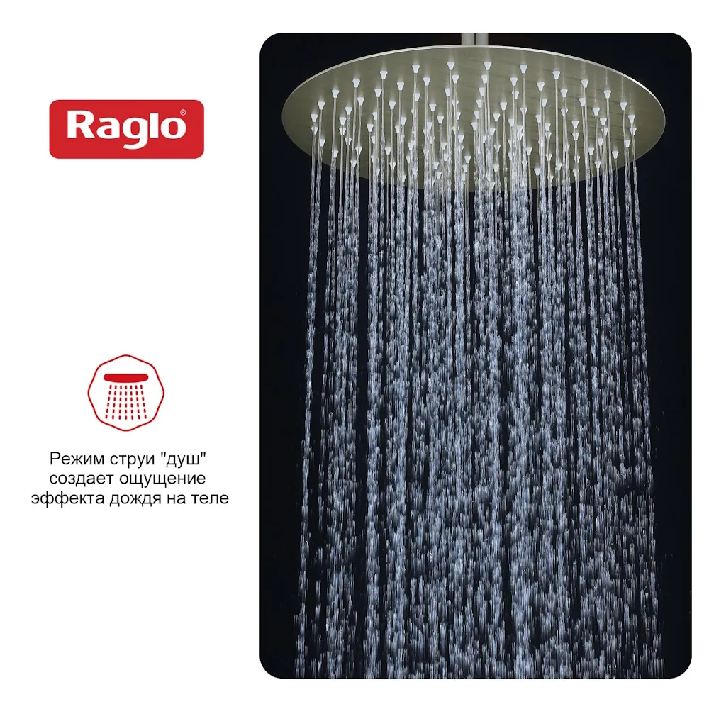 Тропический душ Raglo ∅300мм (нерж) сатин золотой (R451.56.03)