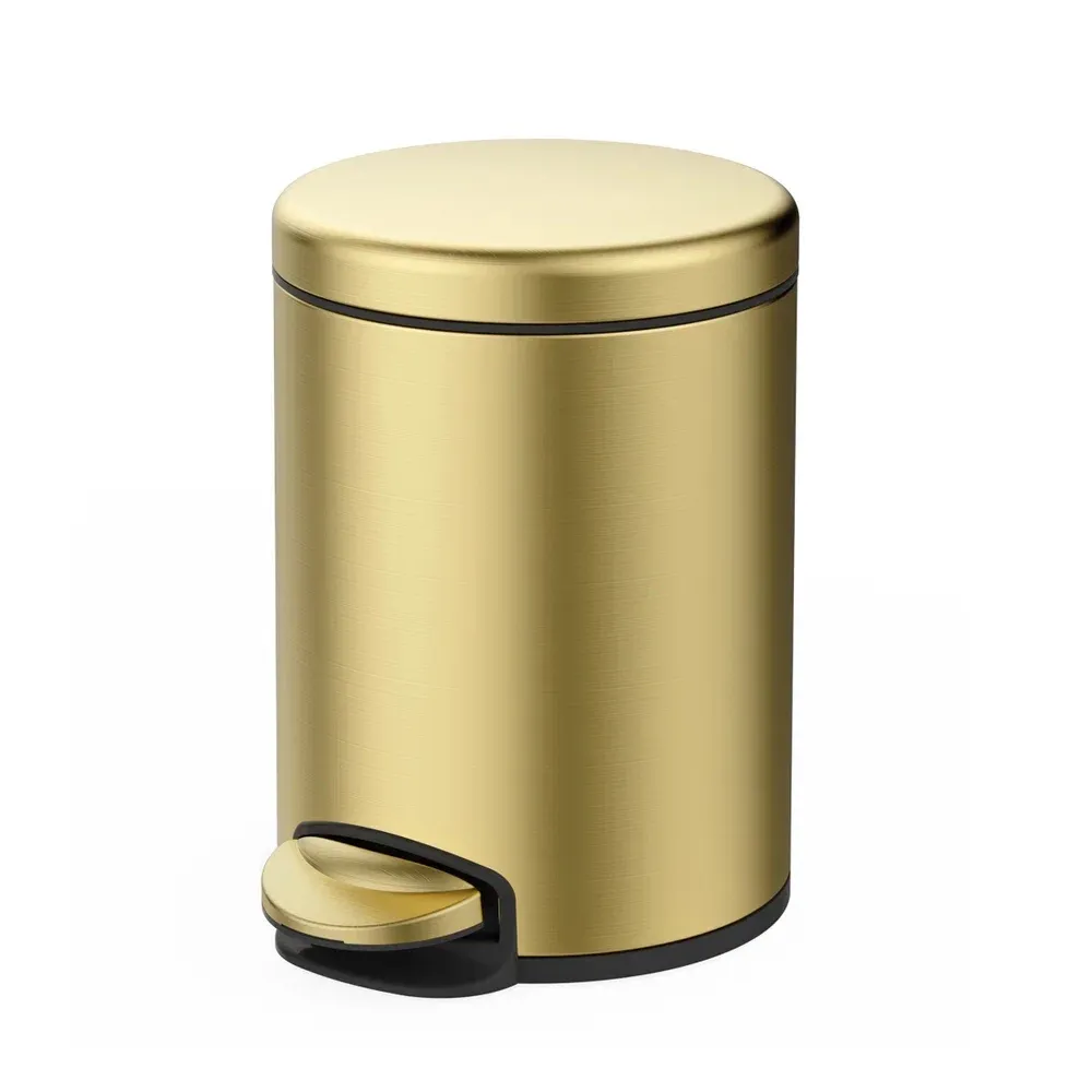 Мусорное ведро Raglo R360.106.03 с педалью для открывания, сатин золотой