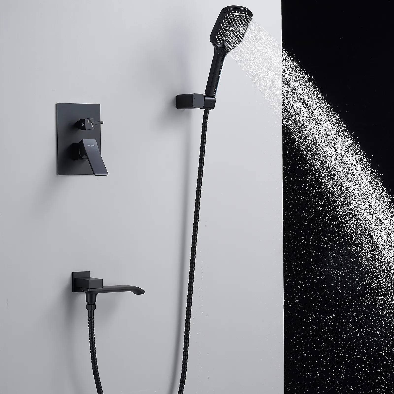 Душевая система встраиваемая Shevanik S4035H, черный